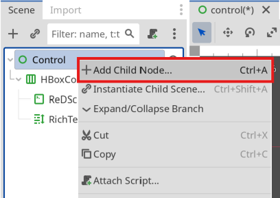 Add a child node