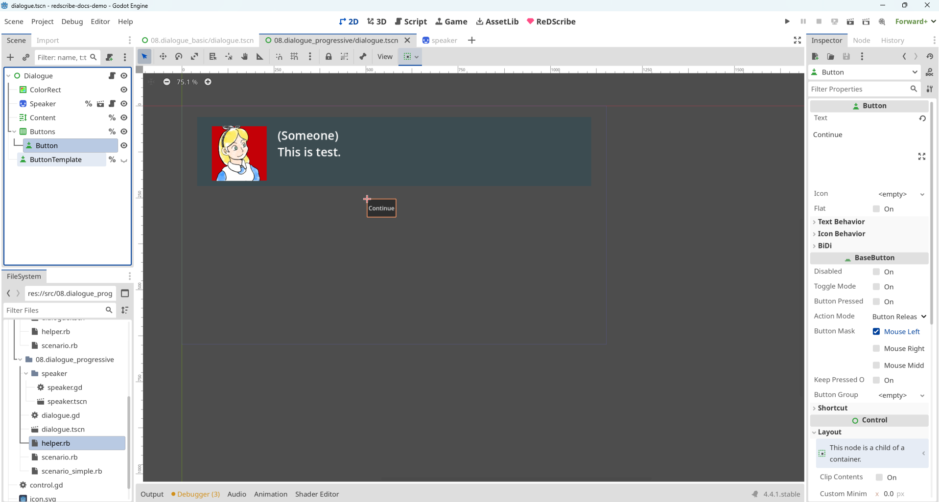 Create the ButtonTemplate